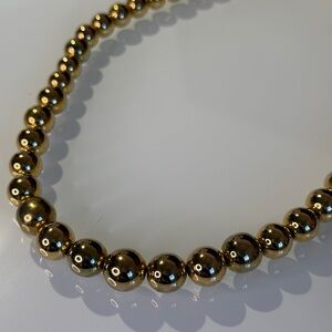 Vintage Gold tone graduated Beaded Necklace